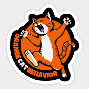 Orange Cat Behavior Sticker